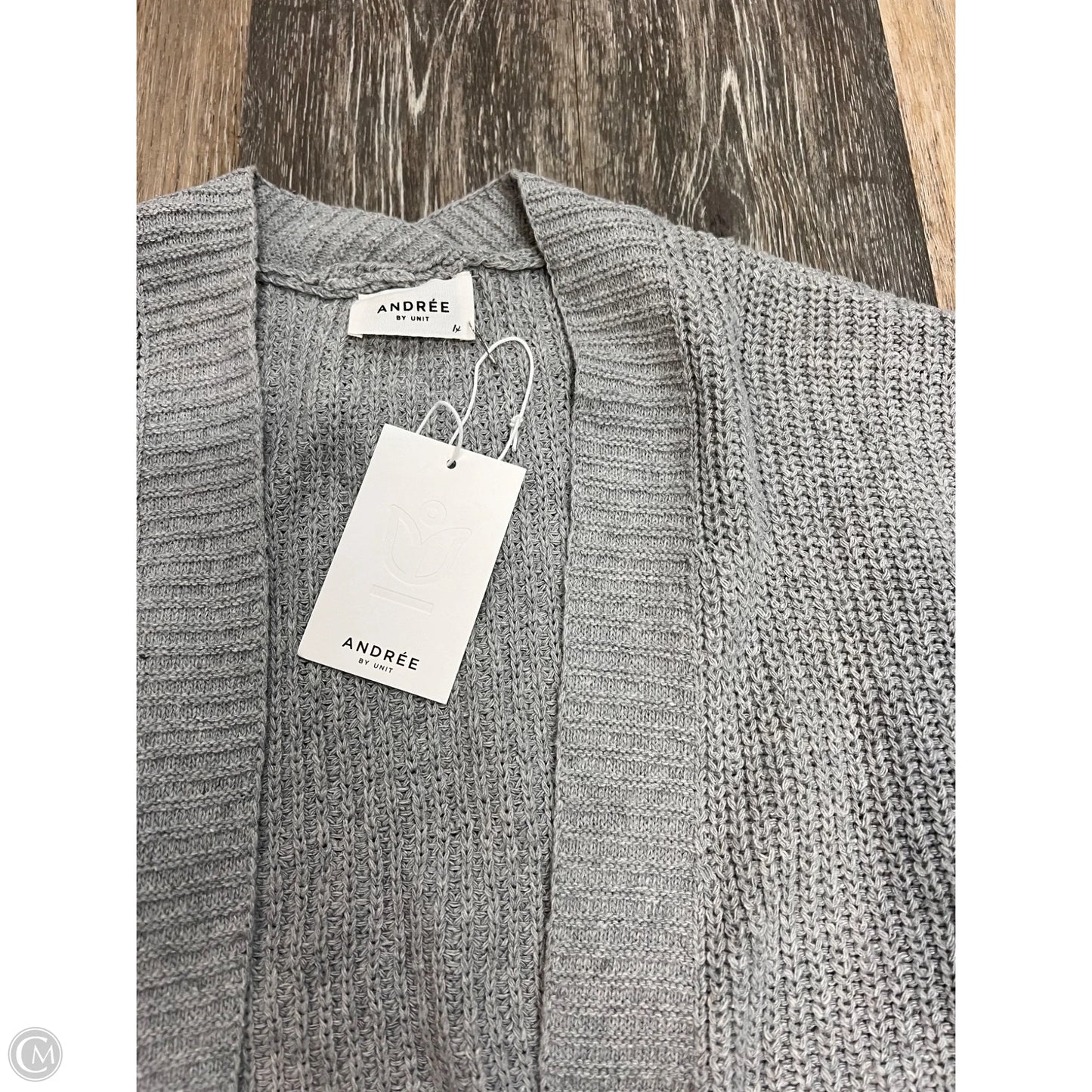 Sweater Cardigan By Andree By Unit In Grey, Size: 1x