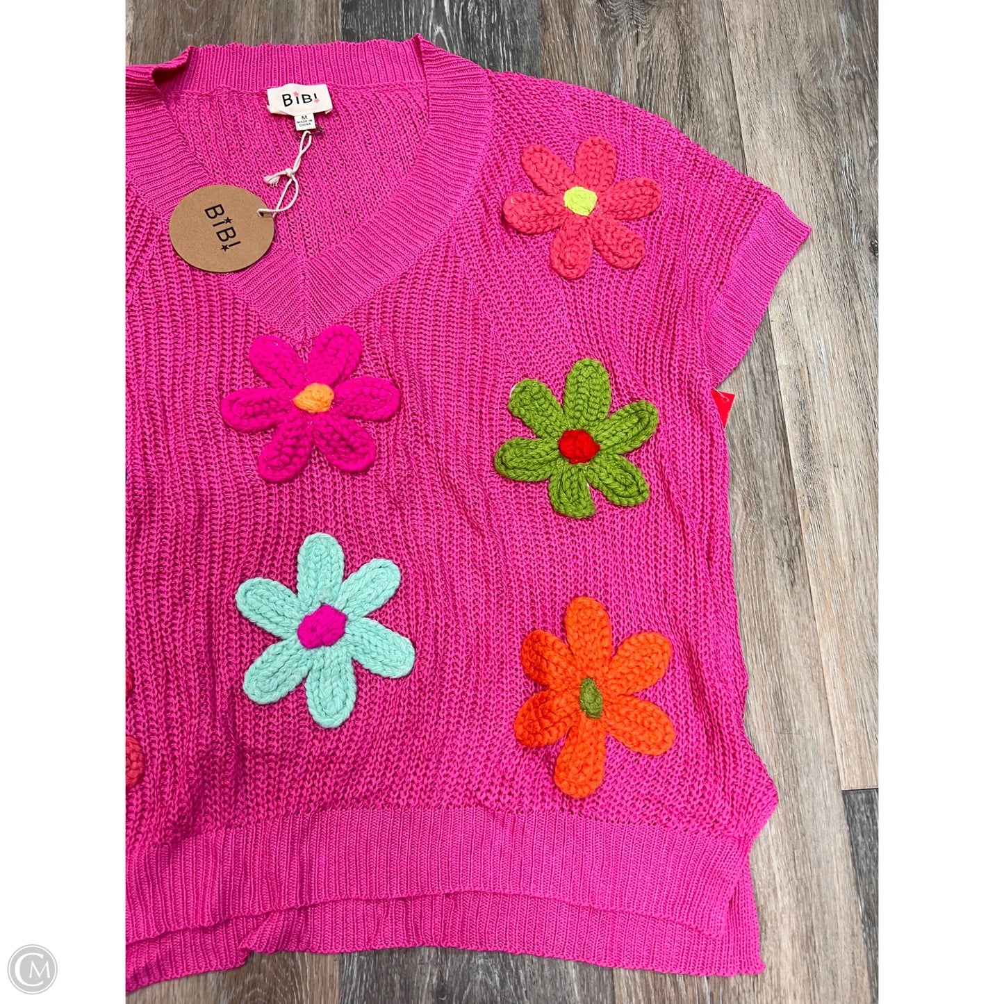 Sweater Short Sleeve By Bibi In Pink, Size: M