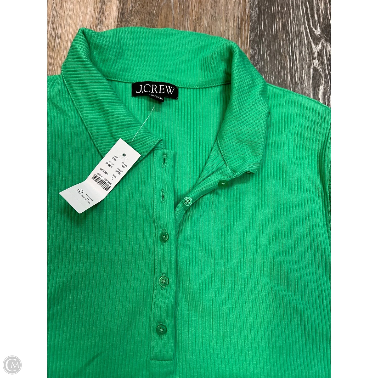 Top Short Sleeve By J. Crew In Green, Size: Xl