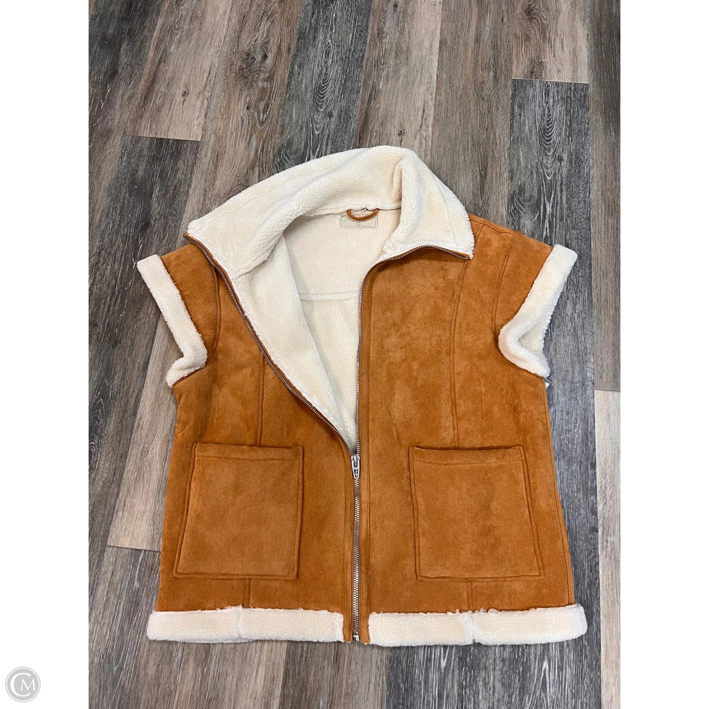 Vest Faux Fur & Sherpa By Blanknyc In Tan, Size: L