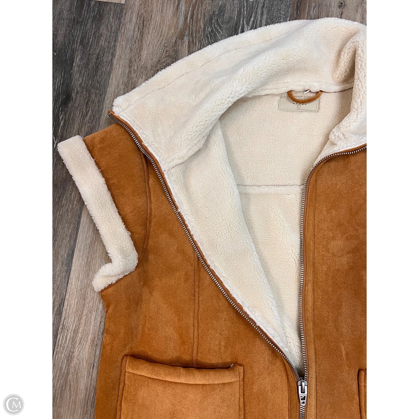 Vest Faux Fur & Sherpa By Blanknyc In Tan, Size: L