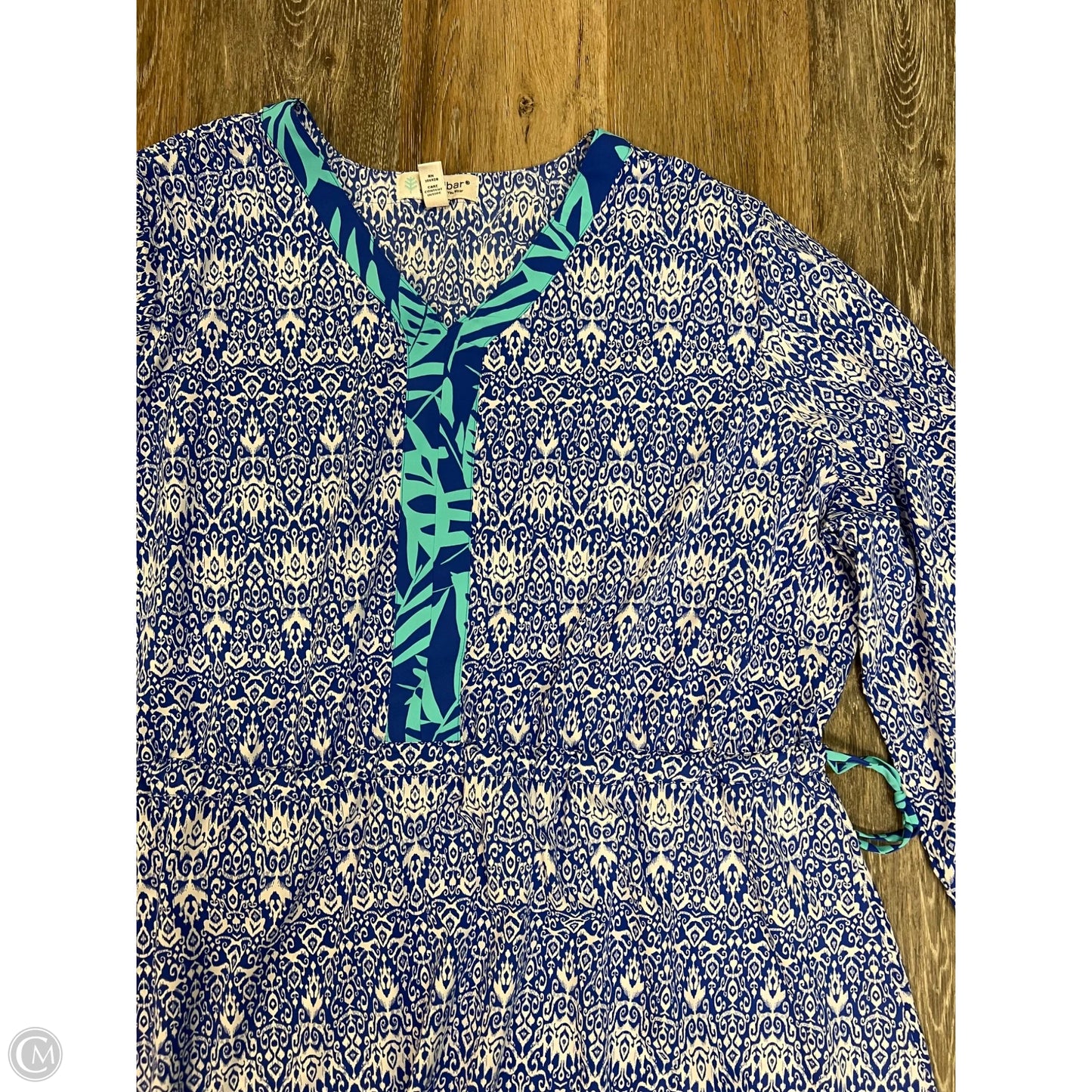 Dress Casual Maxi By Coolibar In Blue & White, Size: 2x