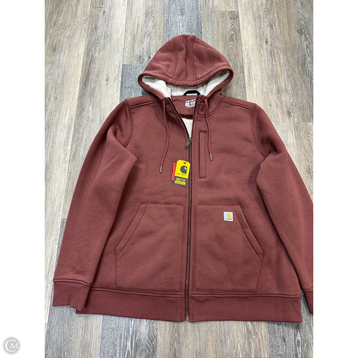 Sweatshirt Hoodie By Carhartt In Maroon, Size: 1x