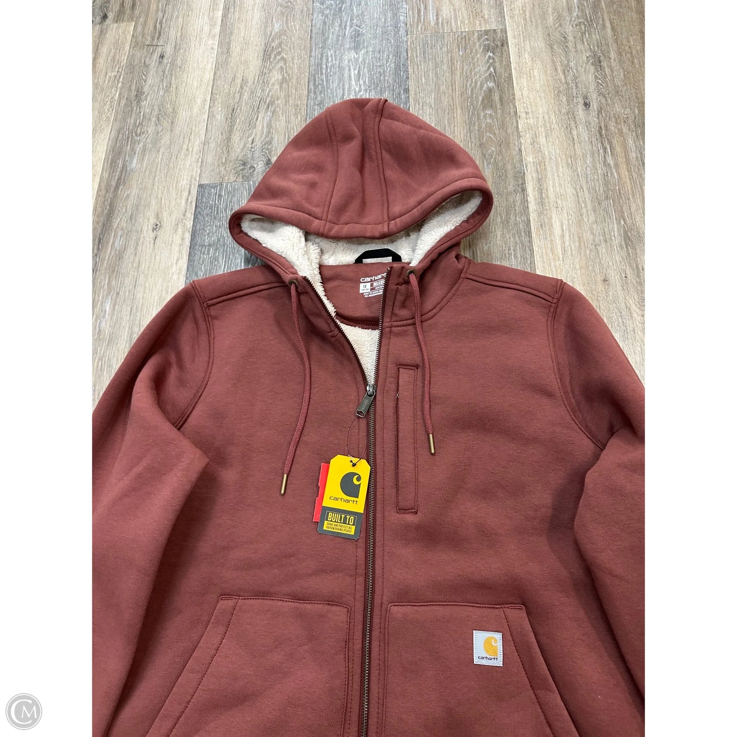 Sweatshirt Hoodie By Carhartt In Maroon, Size: 1x
