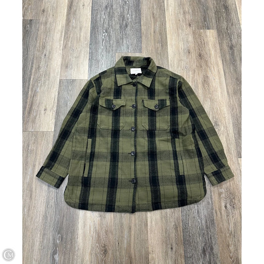 Jacket Shirt By Lucky Brand In Plaid Pattern, Size: L