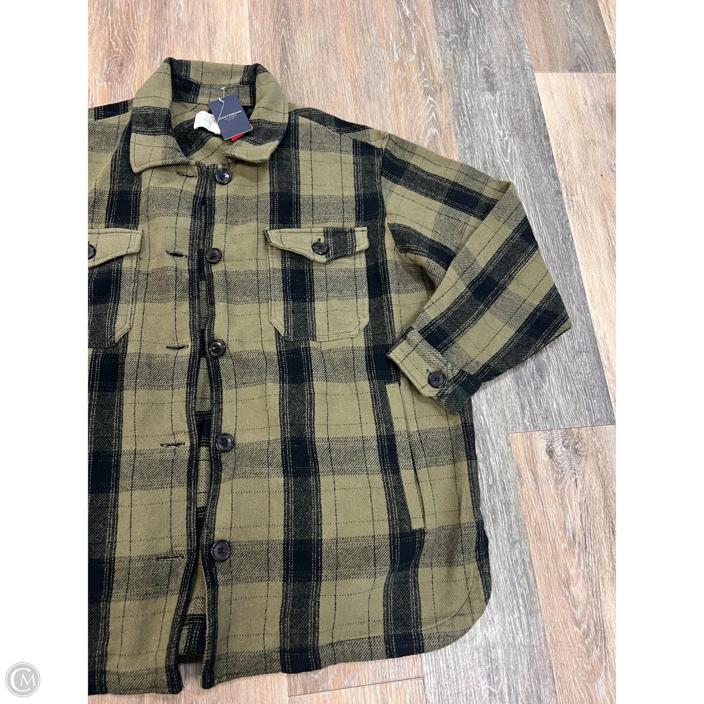 Jacket Shirt By Lucky Brand In Green, Size: L