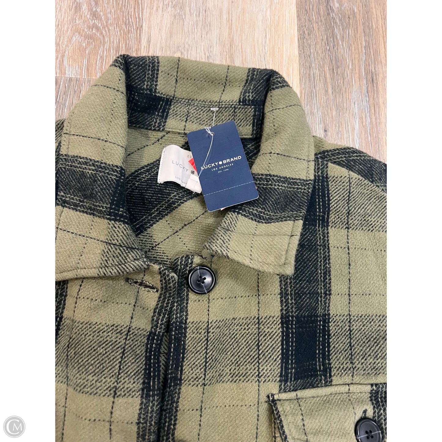 Jacket Shirt By Lucky Brand In Green, Size: L