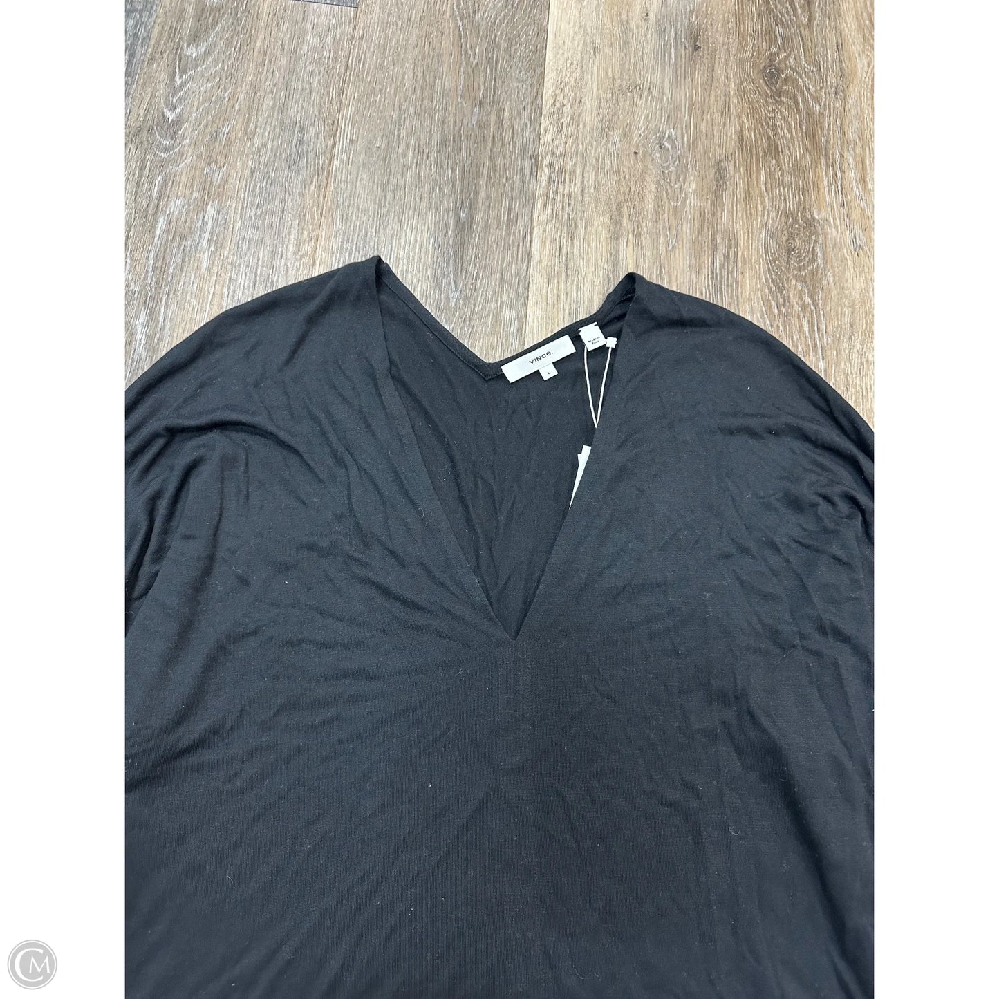 Top Long Sleeve By Vince In Black, Size: L