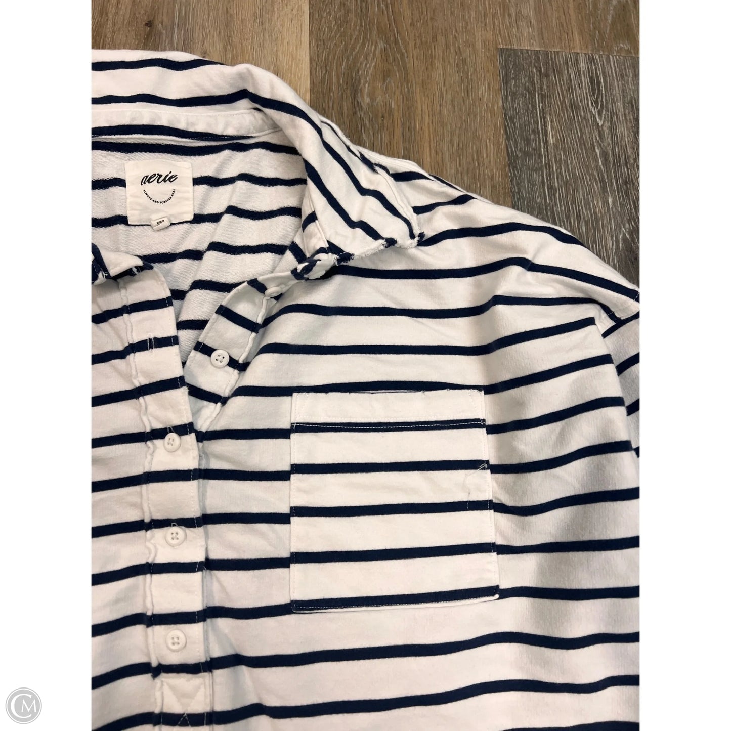 Top Long Sleeve By Aerie In Striped Pattern, Size: Xl