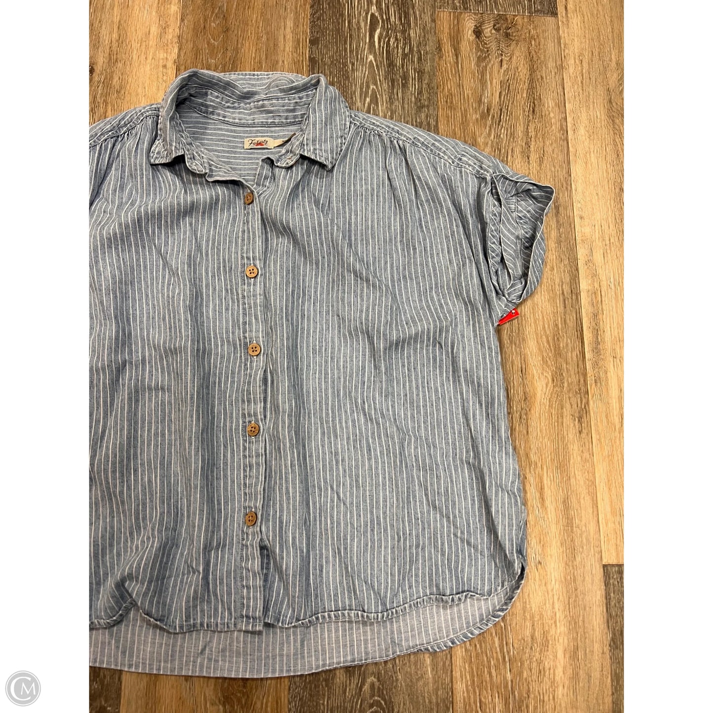 Blouse Short Sleeve By Faherty In Striped Pattern, Size: Xs
