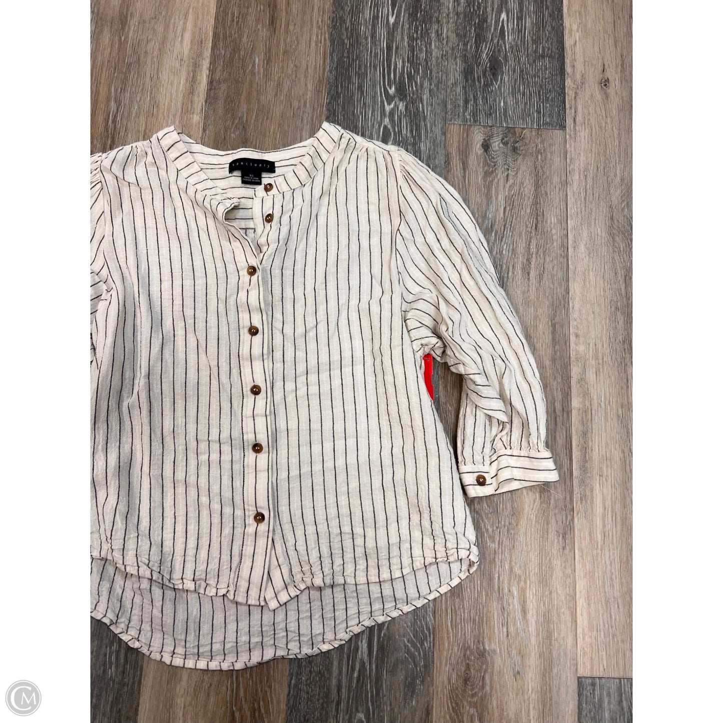 Blouse Long Sleeve By Sanctuary In Striped Pattern, Size: Xs