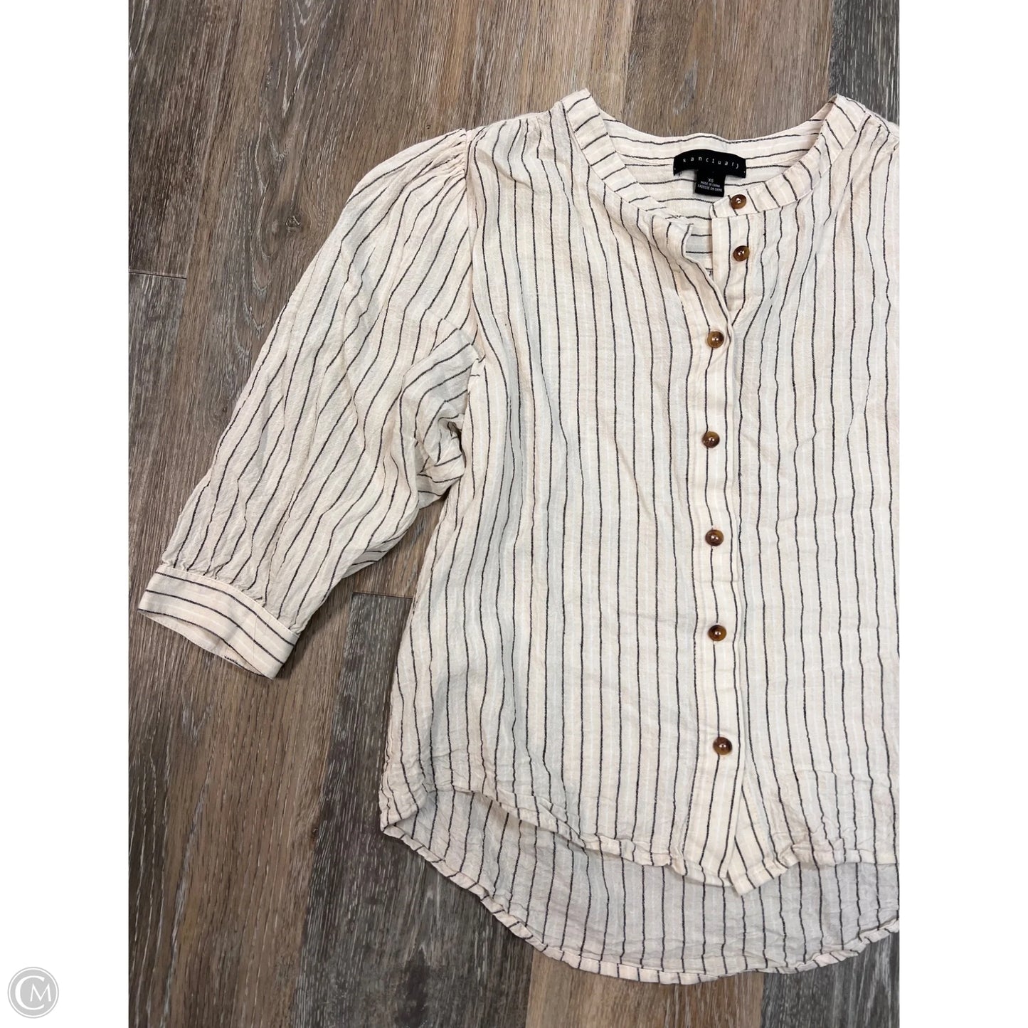 Blouse Long Sleeve By Sanctuary In Striped Pattern, Size: Xs