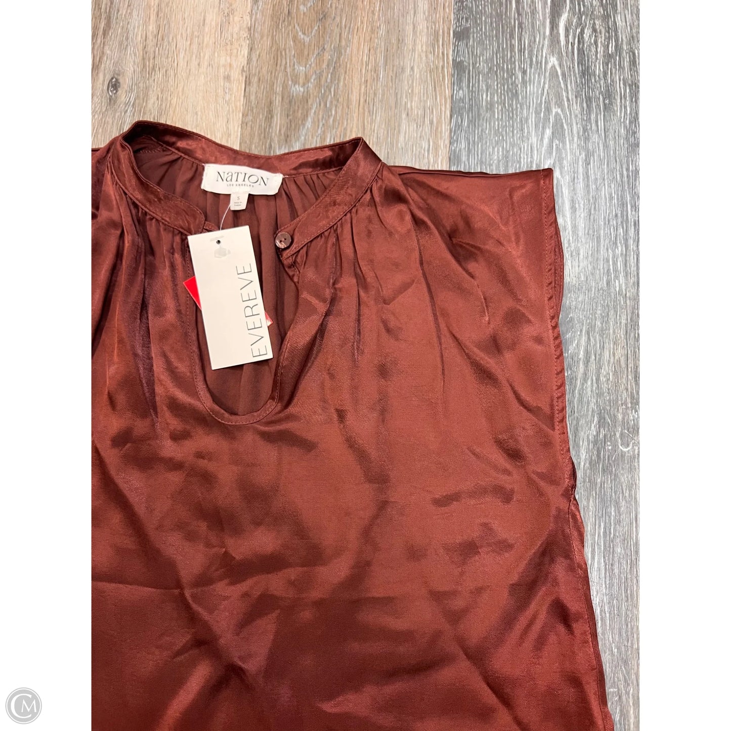 Blouse Short Sleeve By Nation In Striped Pattern, Size: S