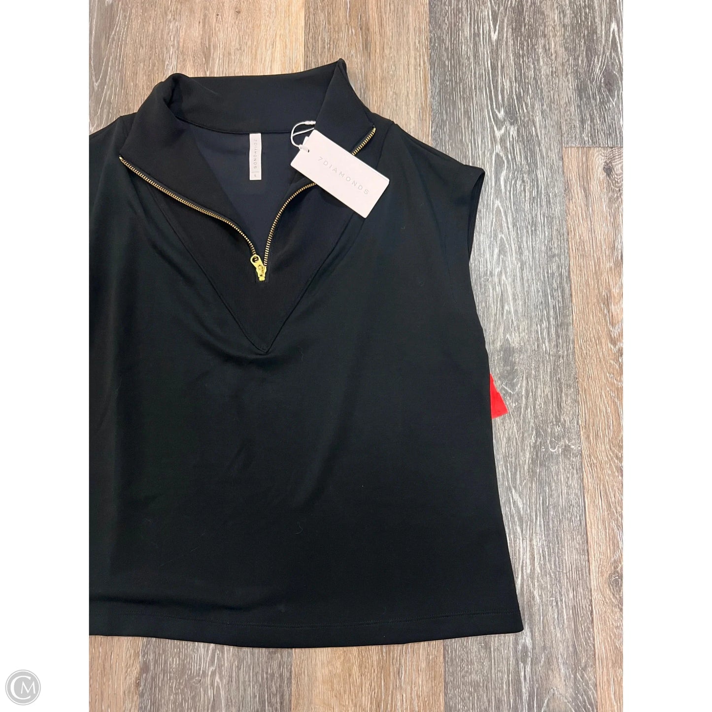 Athletic Top Short Sleeve By 7 Diamonds In Black, Size: L