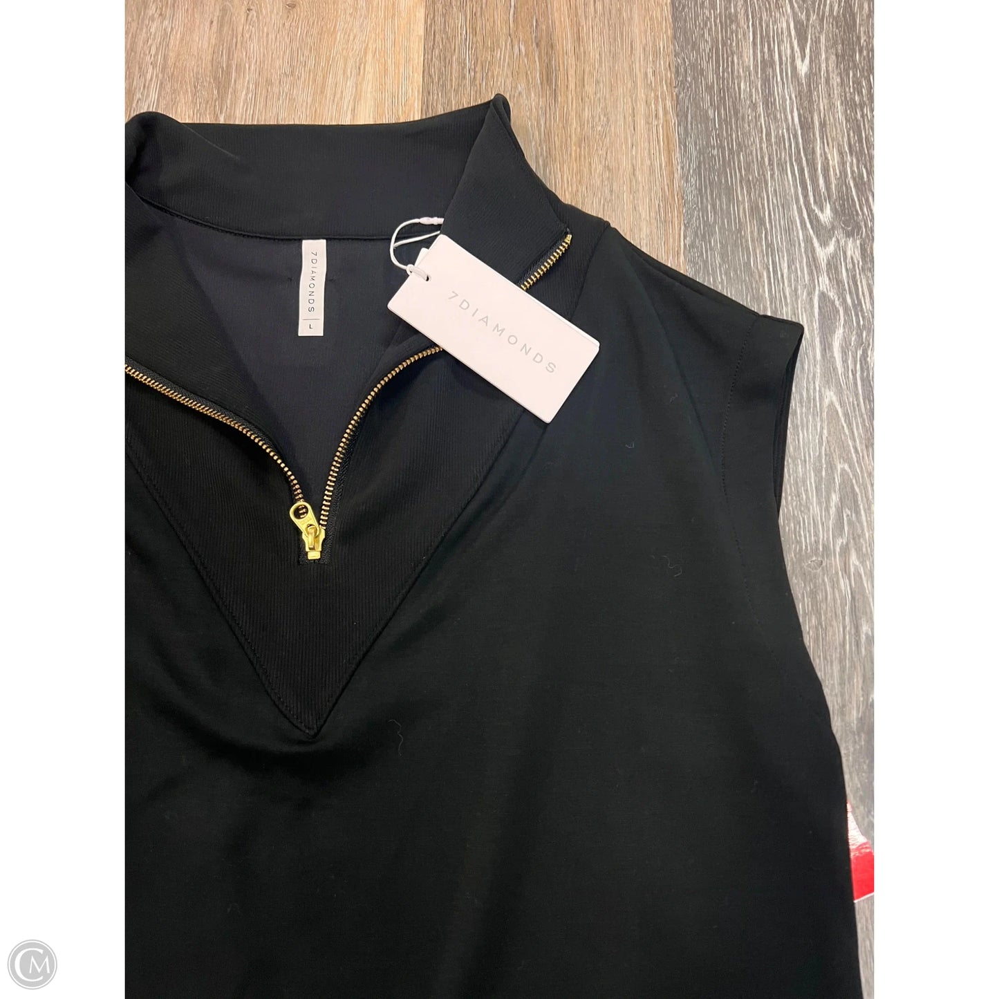 Athletic Top Short Sleeve By 7 Diamonds In Black, Size: L