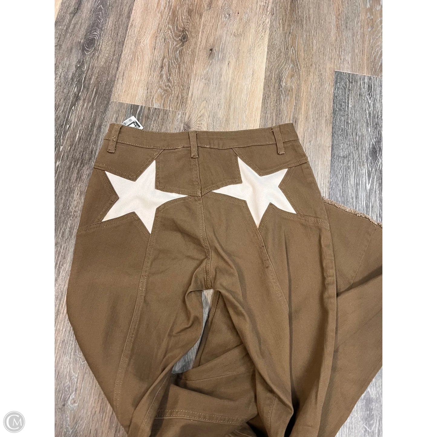 Jeans Flared By Saints and Hearts In Brown Denim, Size: L