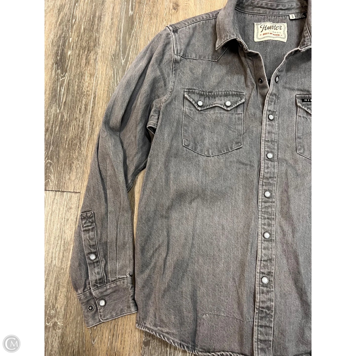 Blouse Long Sleeve By Howler In Grey, Size: S