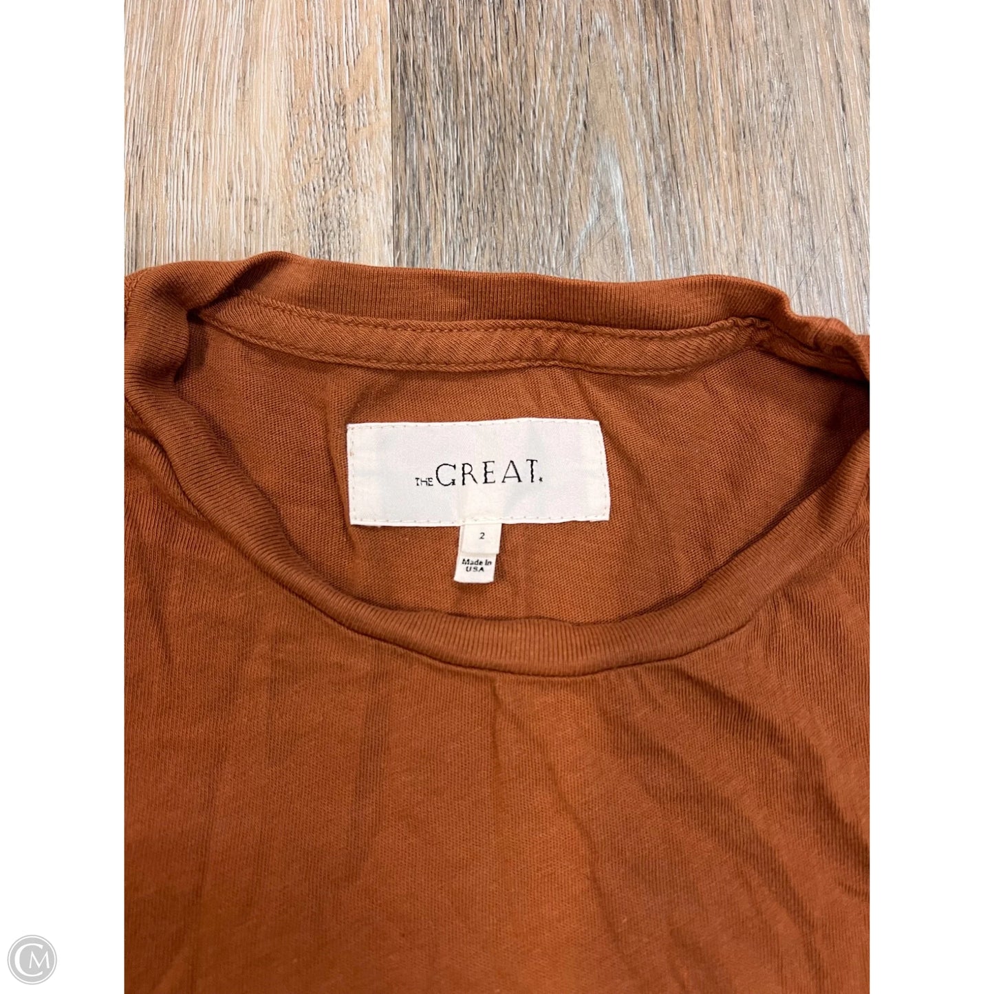 Top Short Sleeve By The Great. In Orange, Size: M