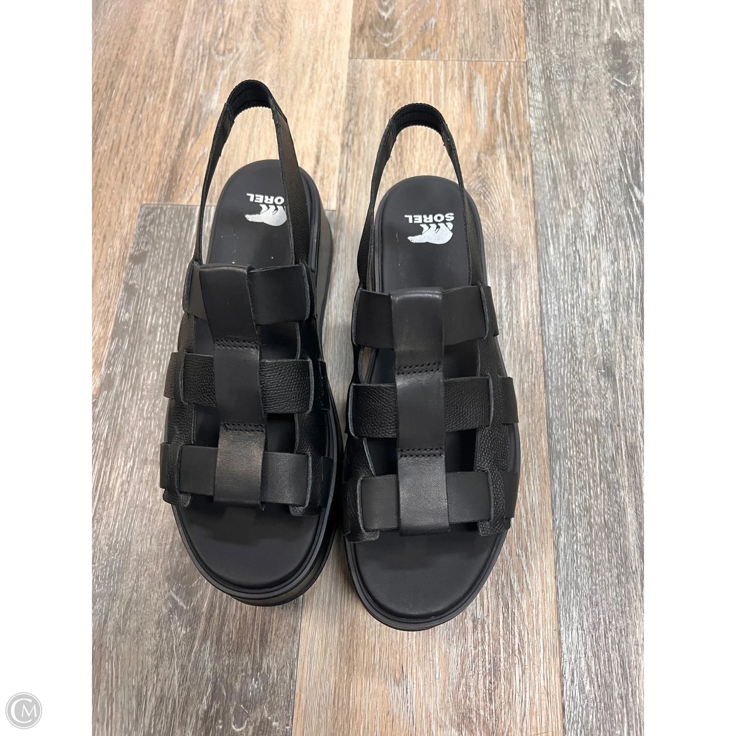 -Sandals Heels Platform By Sorel In Black, Size: 9.5