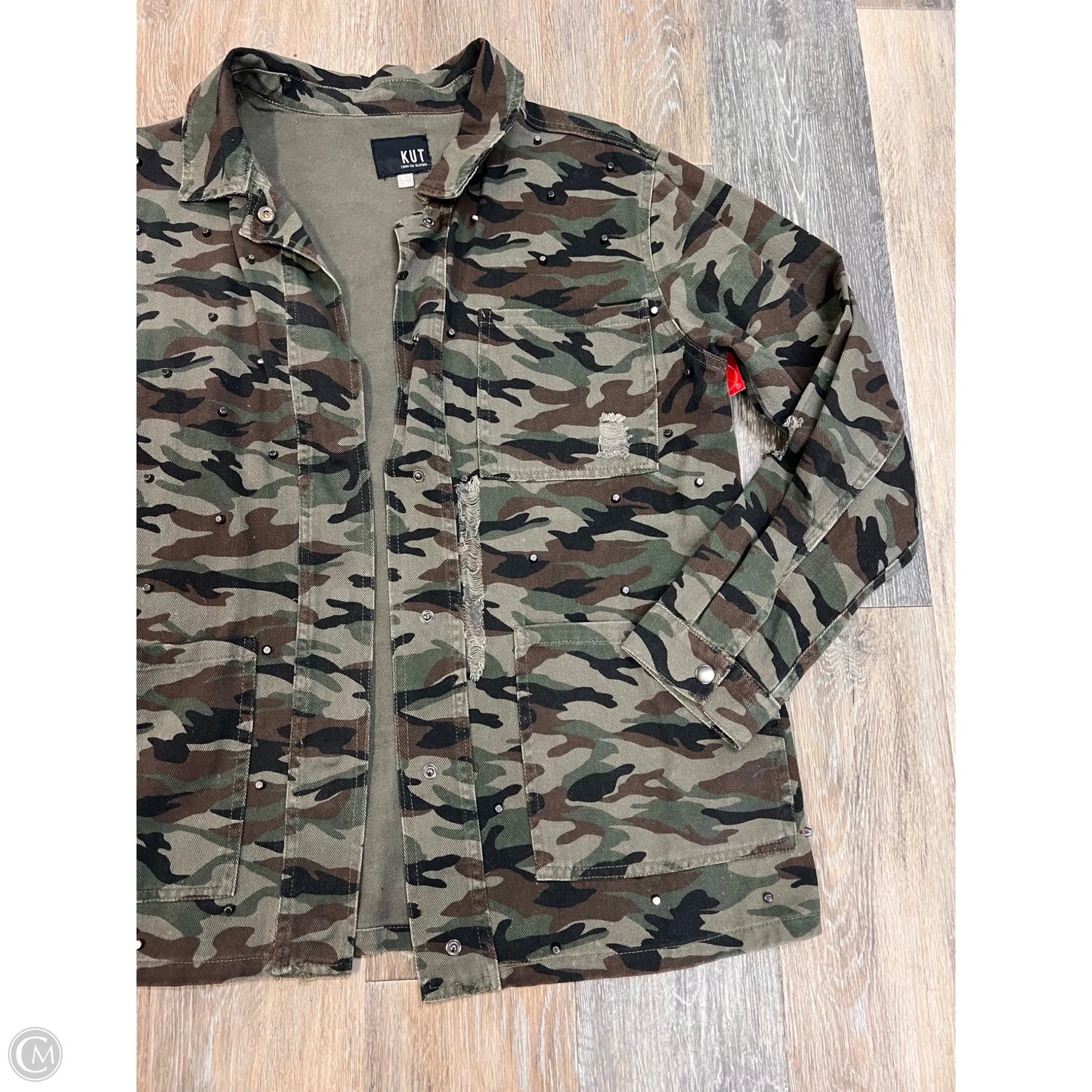 Jacket Shirt By Kut In Camouflage Print, Size: Xl