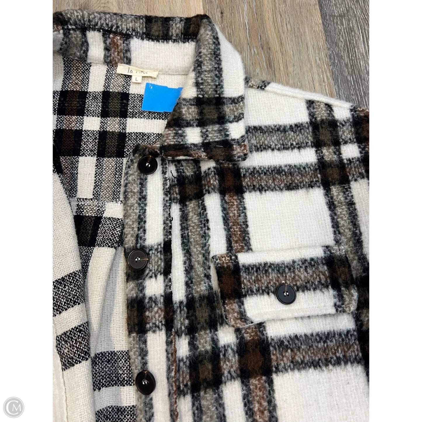 Jacket Shirt By La Miel In Plaid Pattern, Size: L