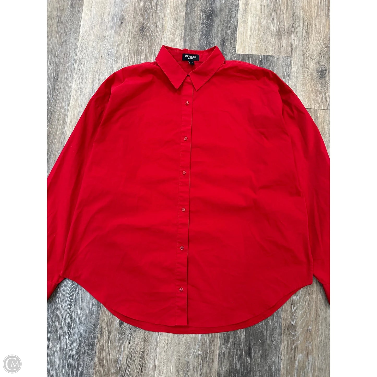 Blouse Long Sleeve By Express In Red, Size: L