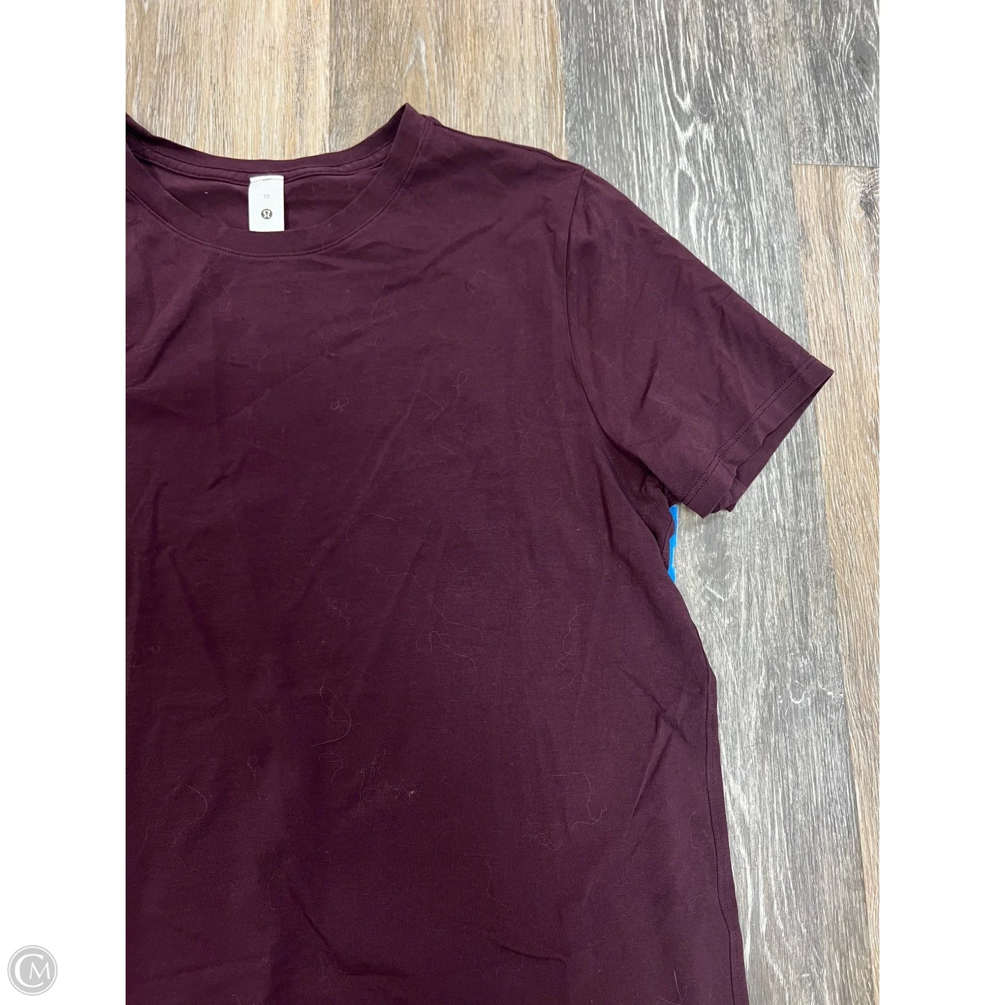 Athletic Top Short Sleeve By Lululemon In Purple, Size: 10