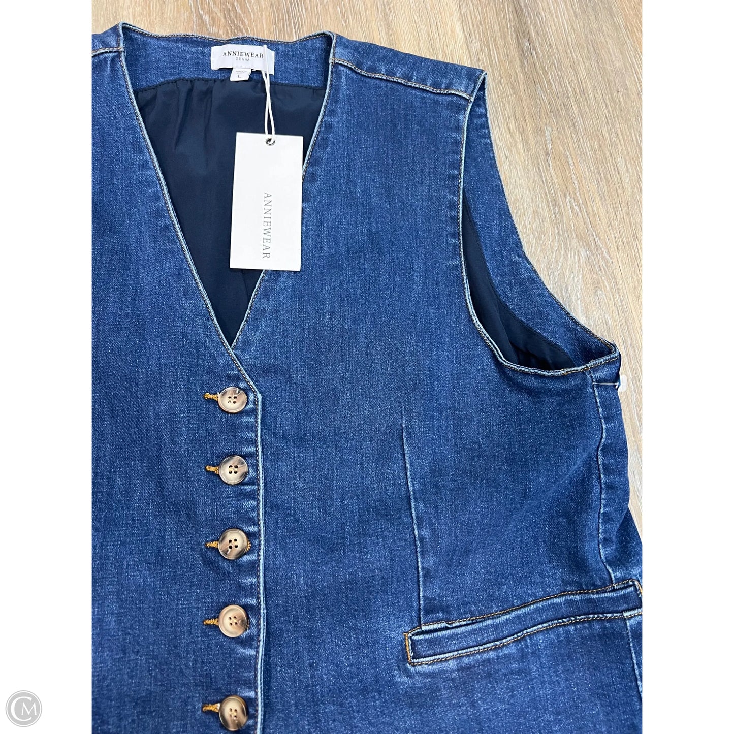Vest Other By Anniewear In Blue Denim, Size: L