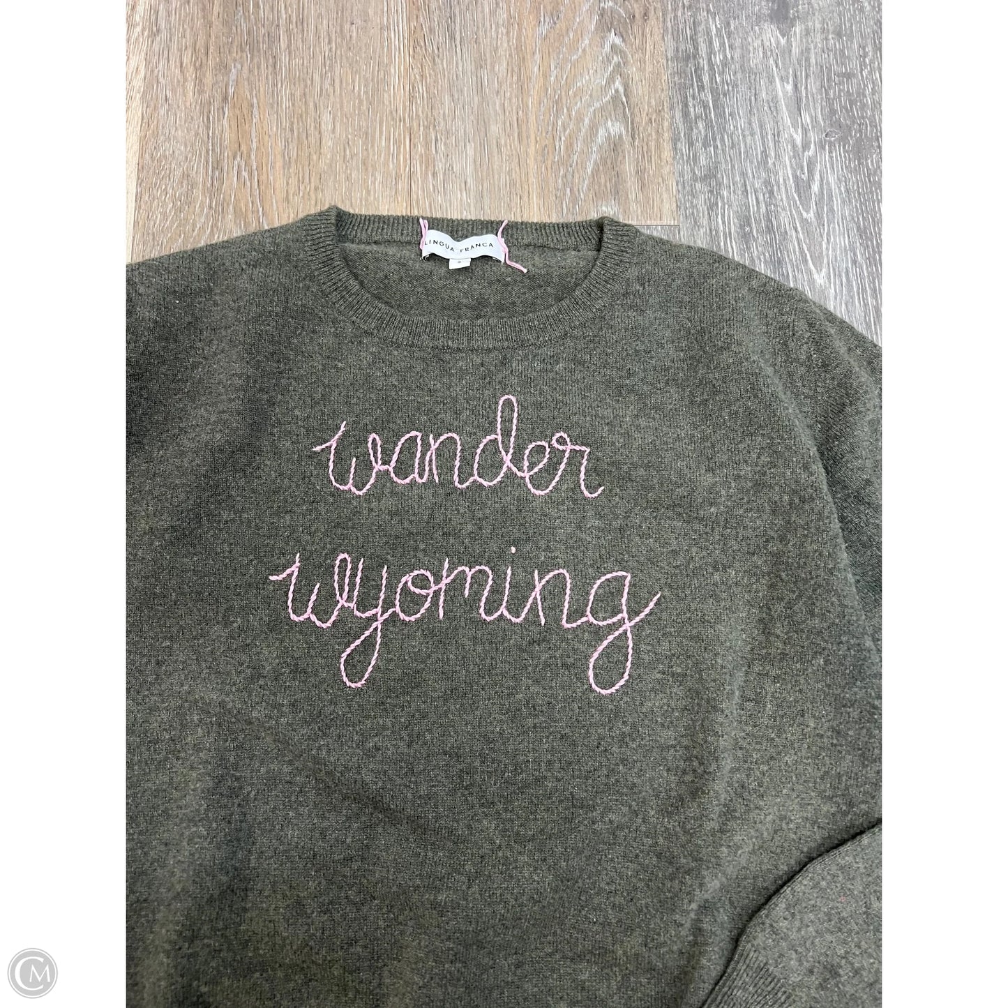 Sweater Cashmere Designer By Lingua Franca In Green, Size: S