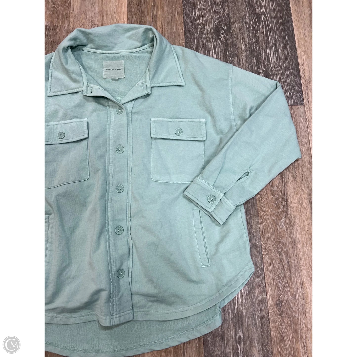 Jacket Shirt By Thread And Supply In Blue, Size: L