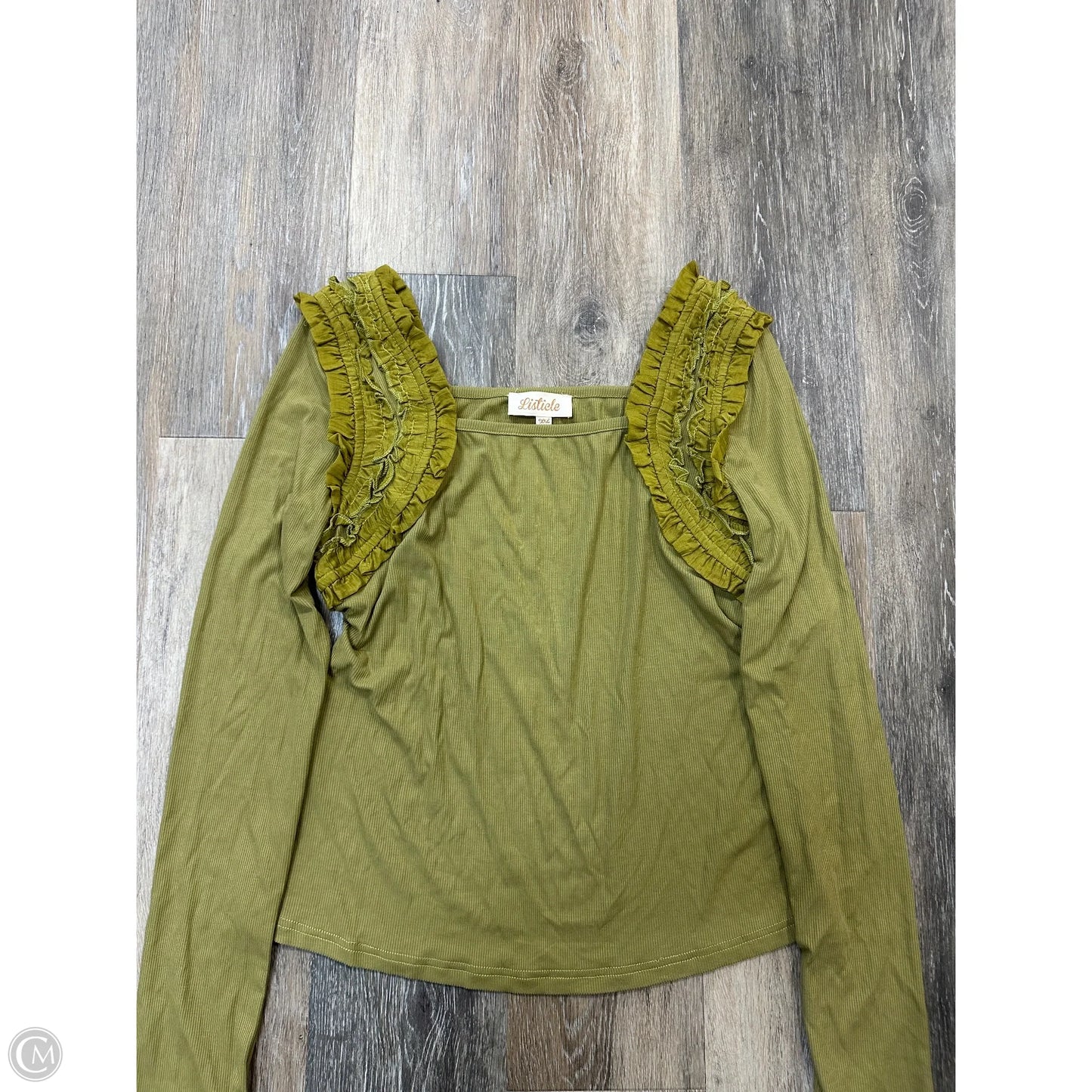 Top Long Sleeve By Listicle In Green, Size: Xl