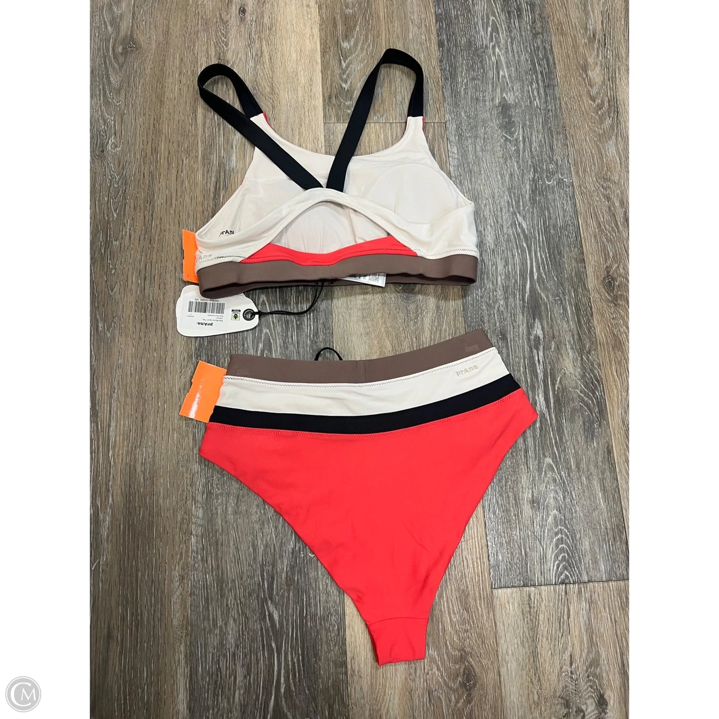 Swimsuit 2pc By Prana In Pink & White, Size: S