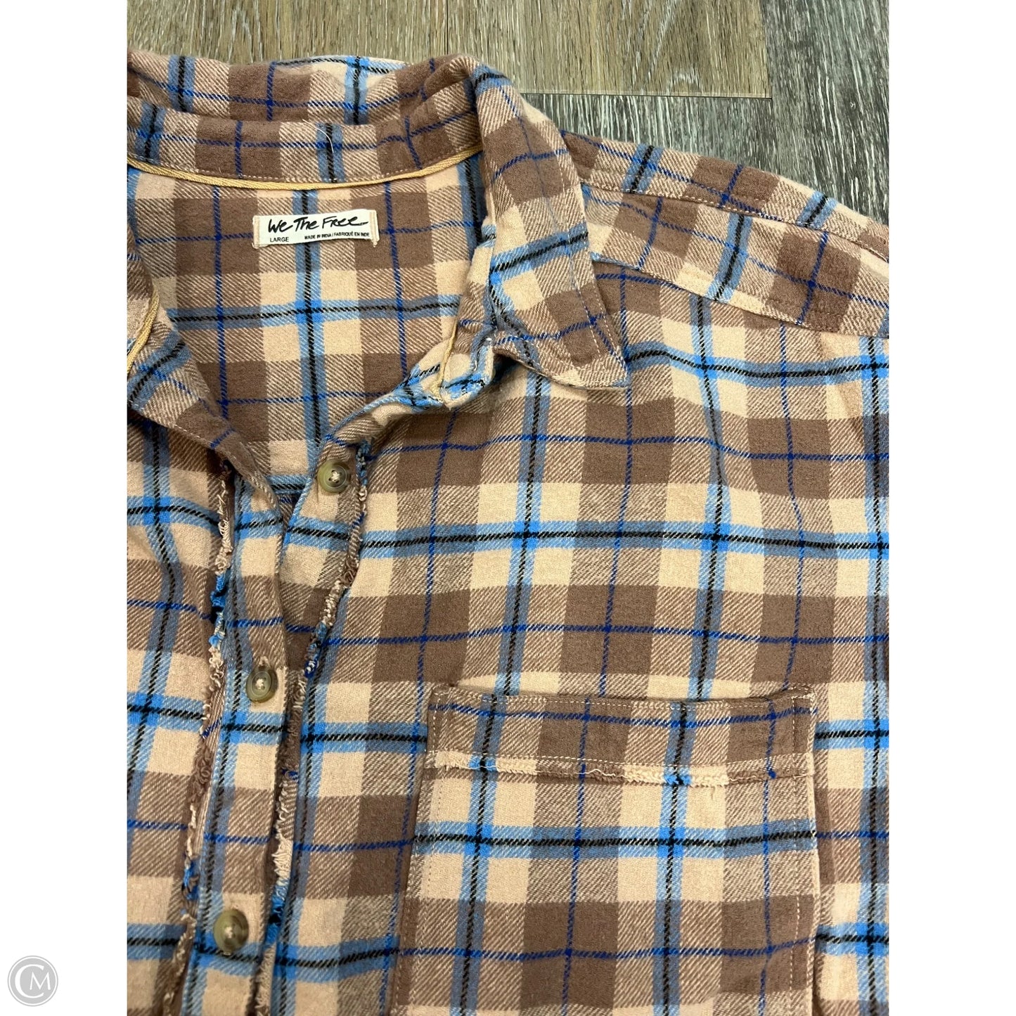 Jacket Shirt By We The Free In Plaid Pattern, Size: L