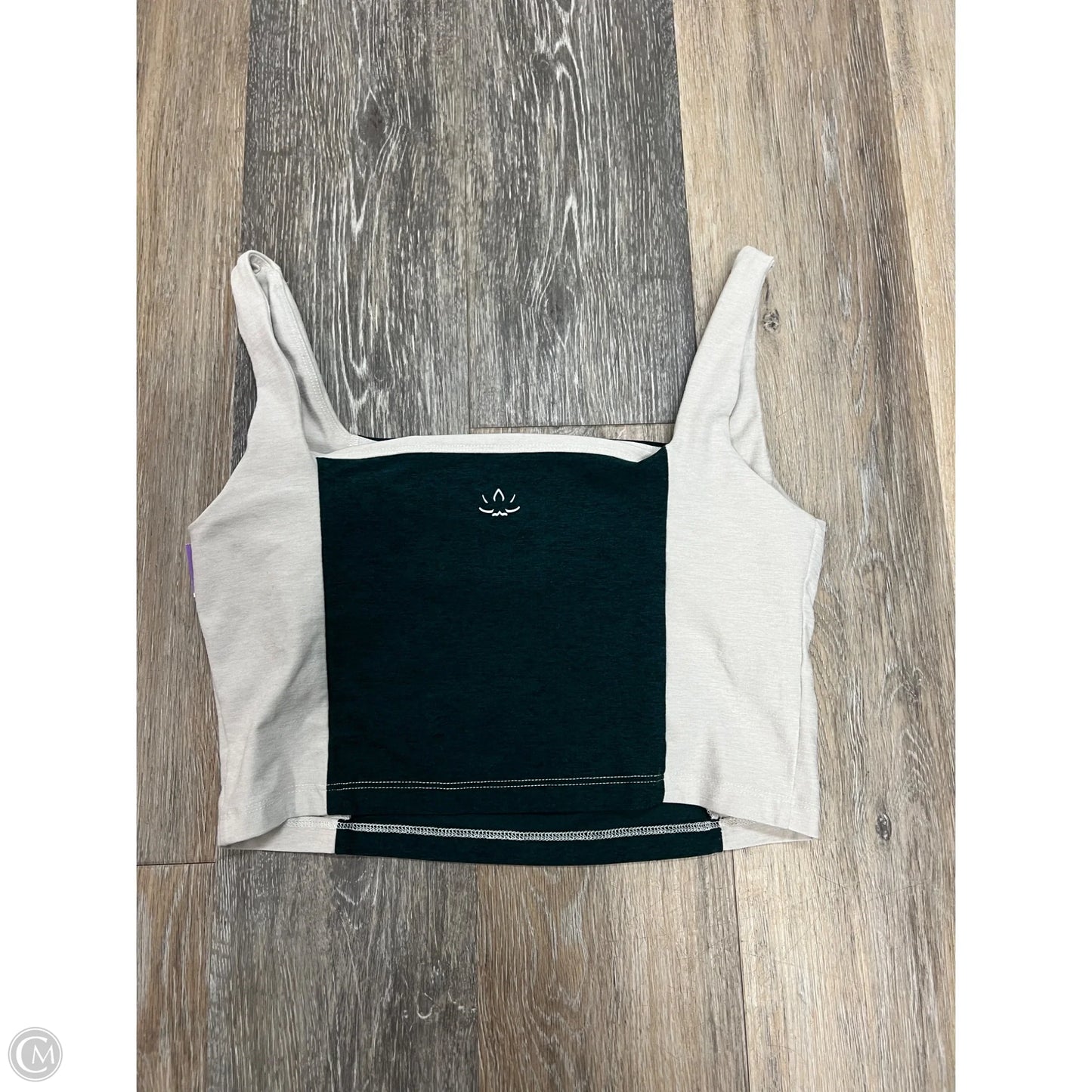 Athletic Tank Top By Beyond Yoga In Green & White, Size: L