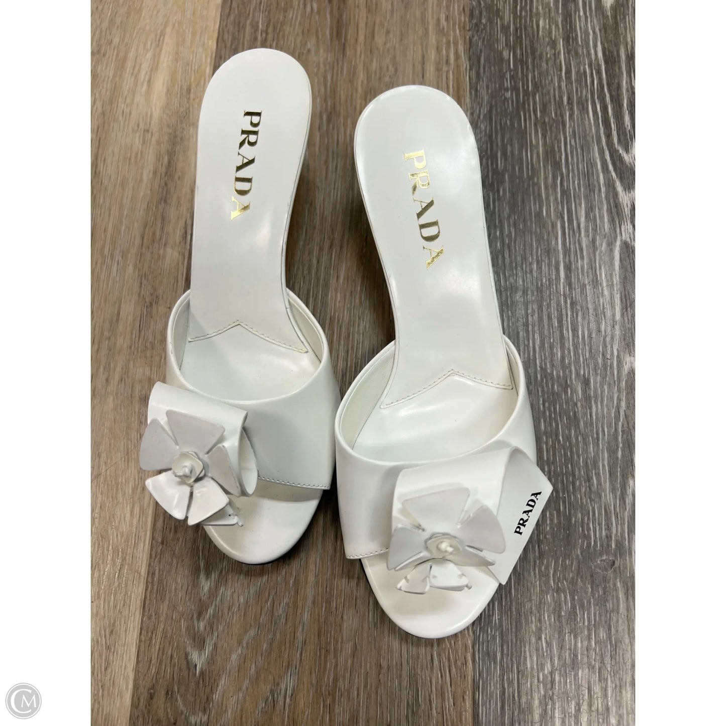 Sandals Luxury Designer By Prada In White, Size: 8