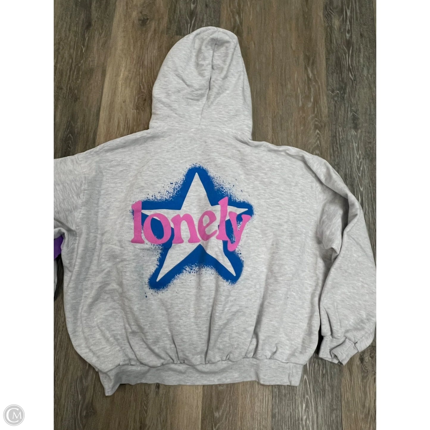 Sweatshirt Hoodie By Lonely Ghost In Grey, Size: Xl