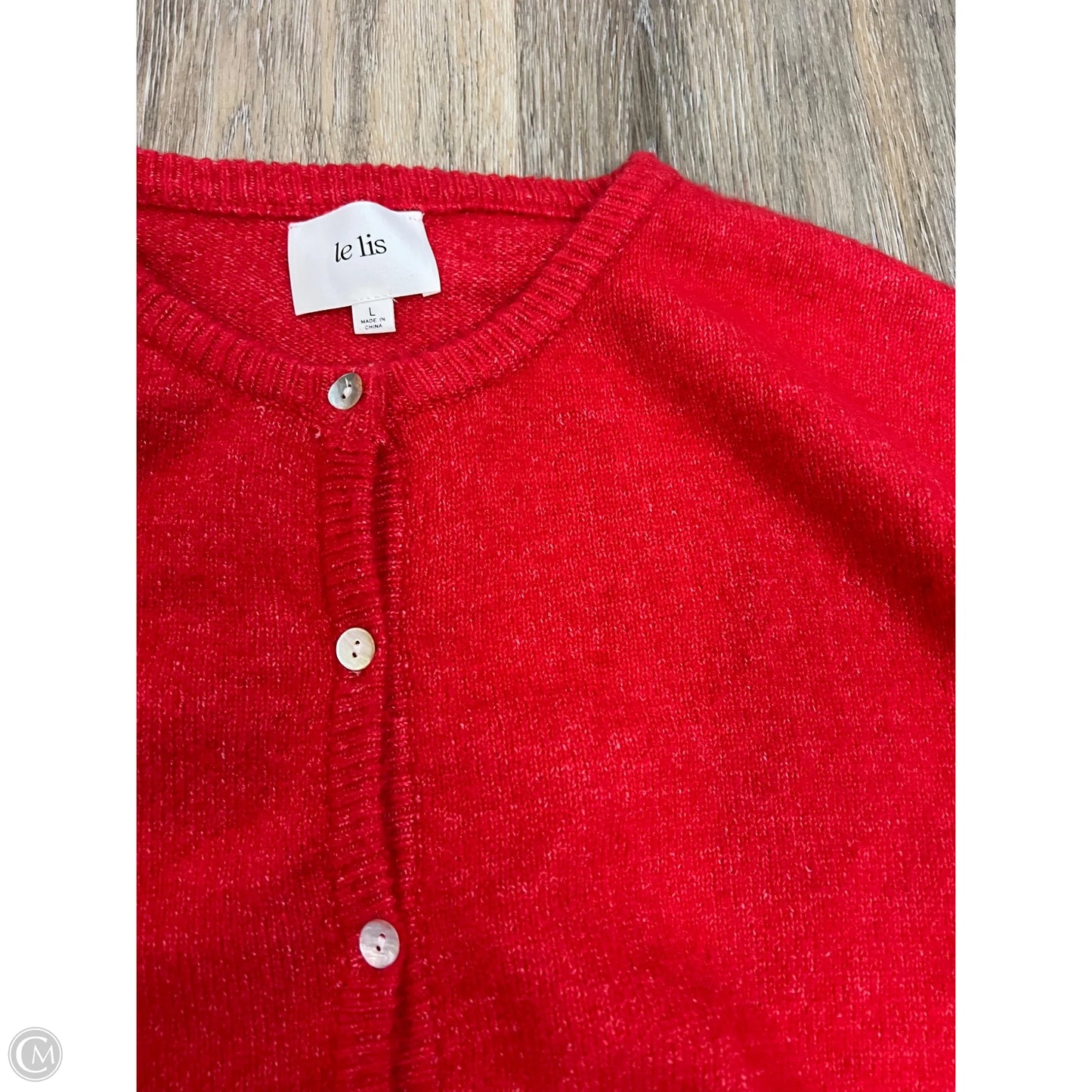 Sweater Short Sleeve By Le Lis In Red, Size: L