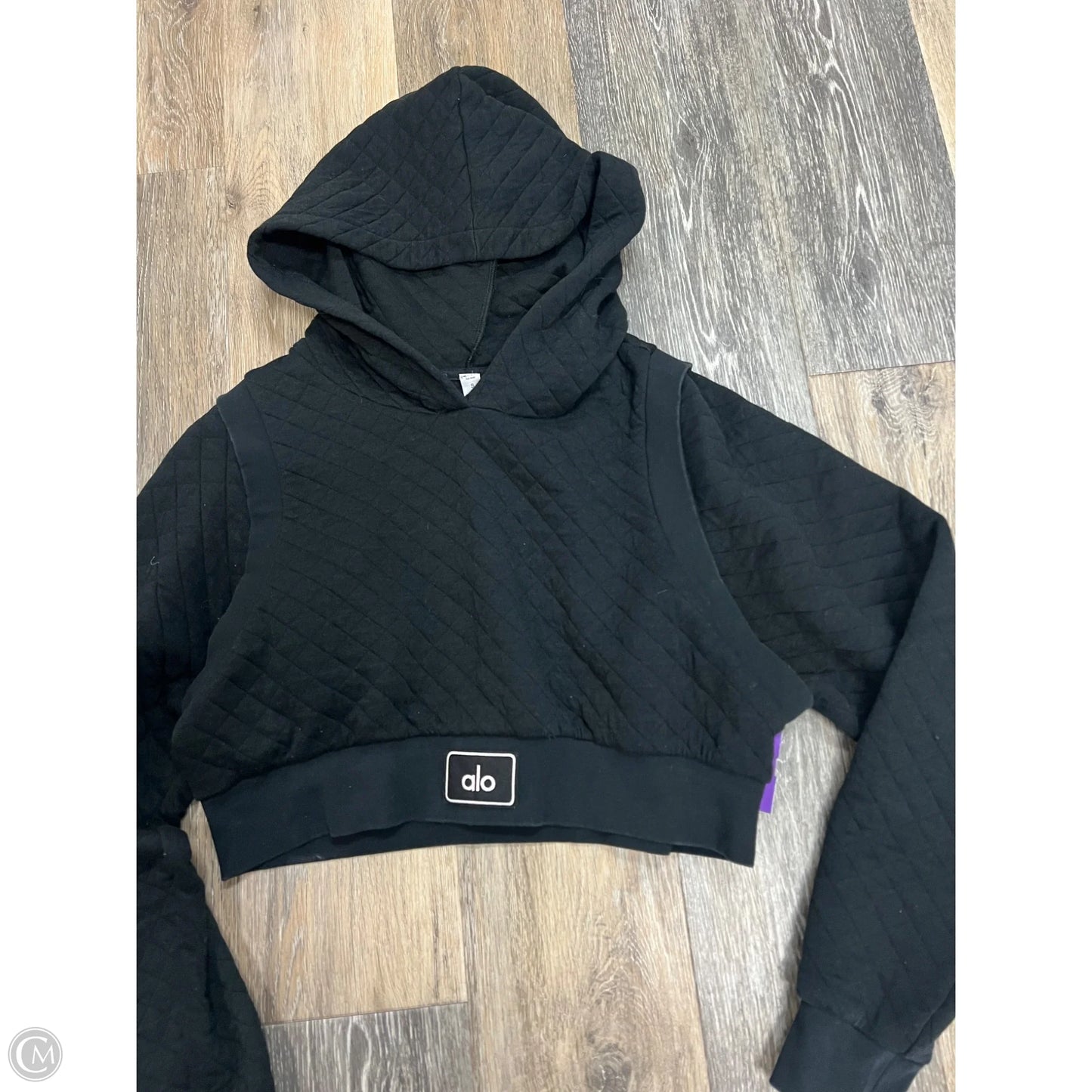 Athletic Sweatshirt Hoodie By Alo In Black, Size: S