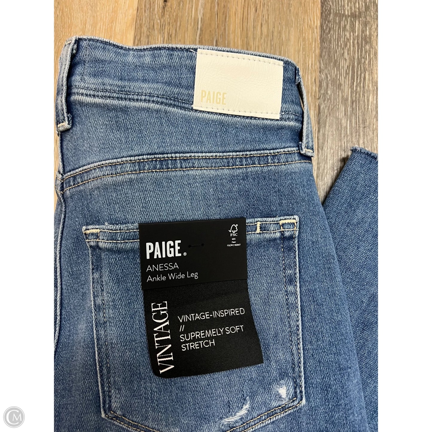 Jeans Wide Leg By Paige In Blue Denim, Size: 2/26