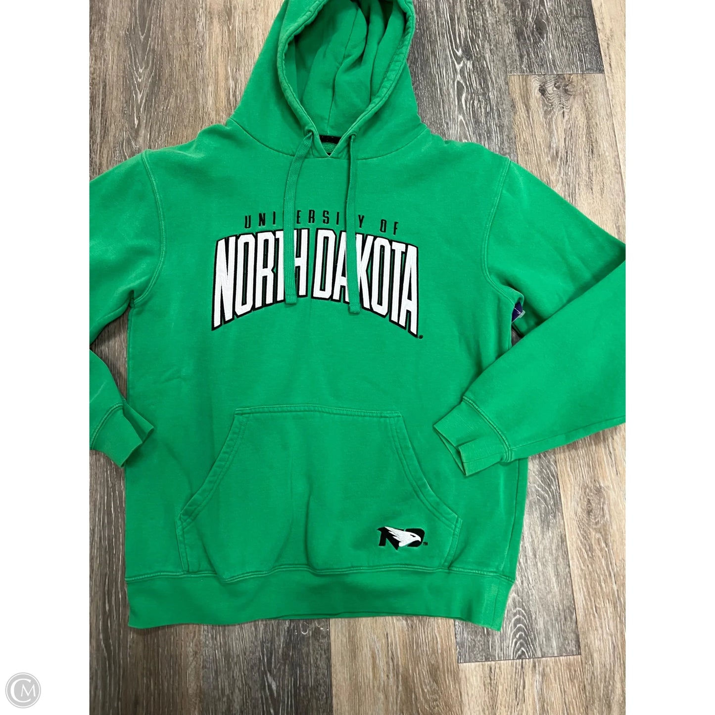 Athletic Sweatshirt Hoodie By Champion In Green, Size: M
