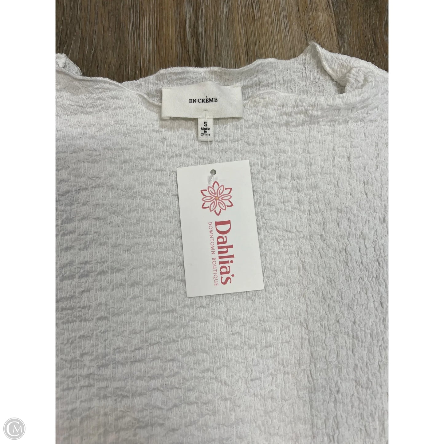 Top Long Sleeve By En Creme In White, Size: S