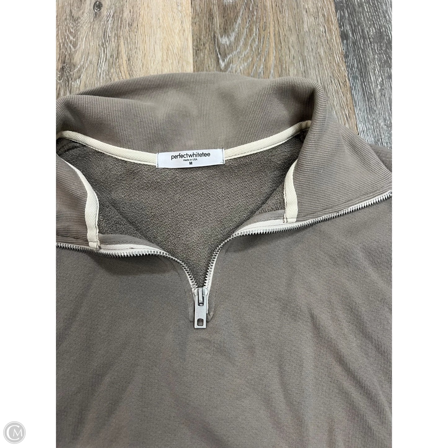 Sweatshirt Collar By Perfect White Tee In Taupe, Size: M