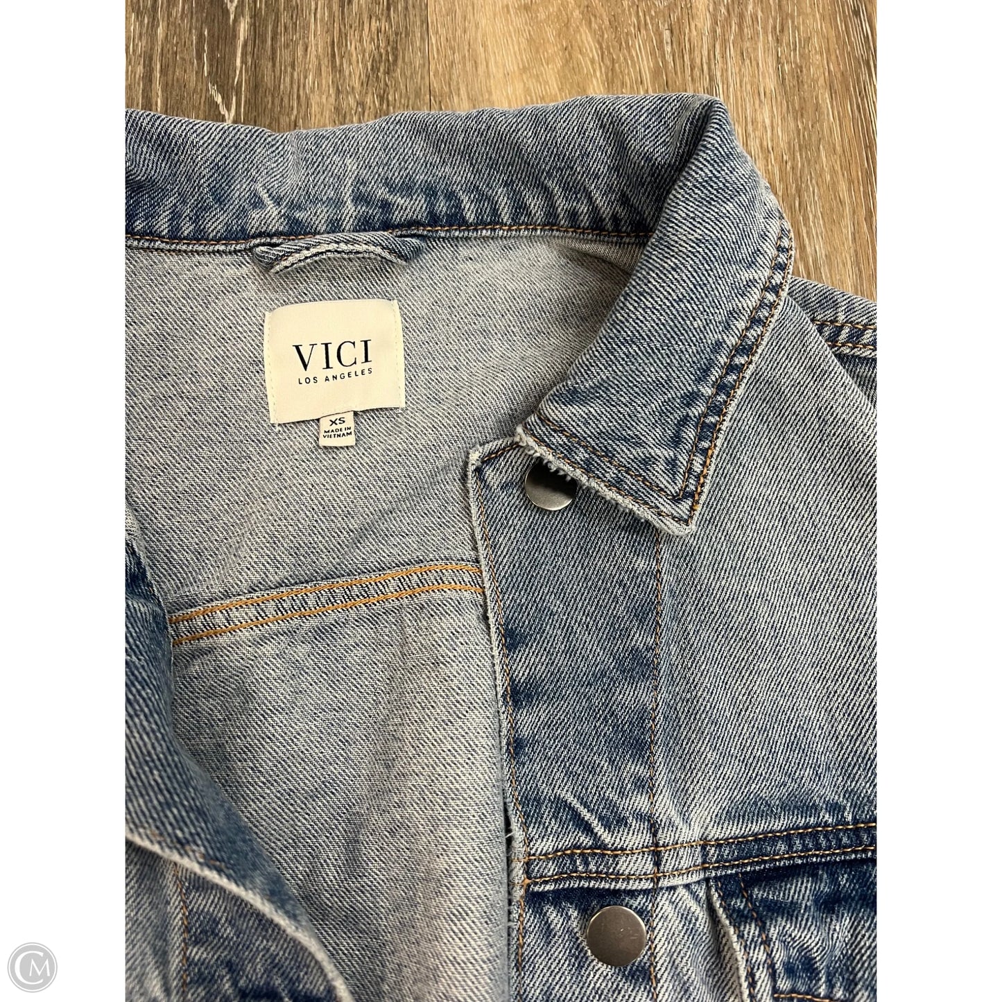 Jacket Denim By Vici In Blue Denim, Size: Xs