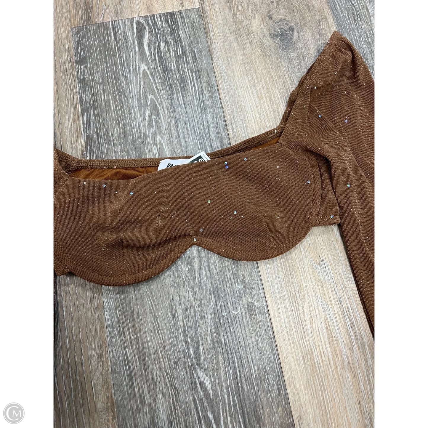 Top Long Sleeve By Princess Polly In Brown, Size: 2