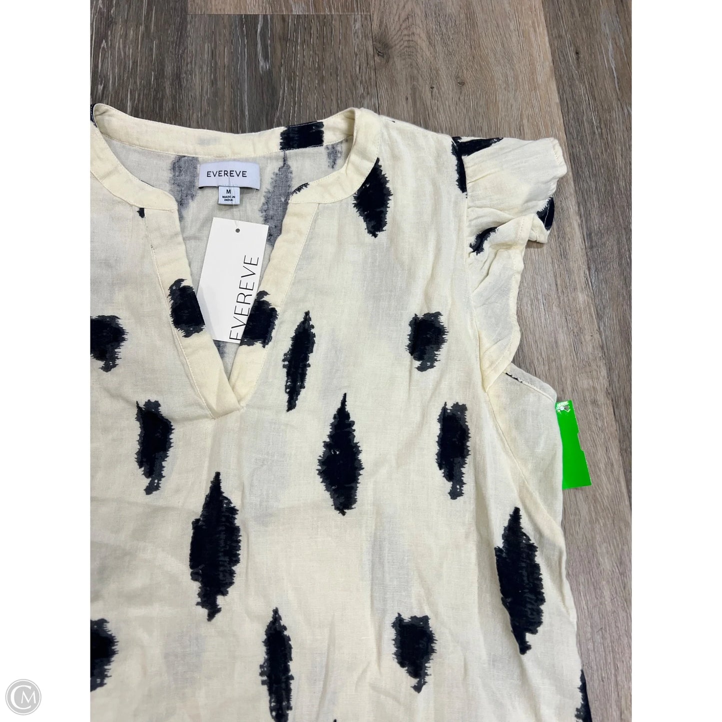 Blouse Short Sleeve By Evereve In Cream, Size: M