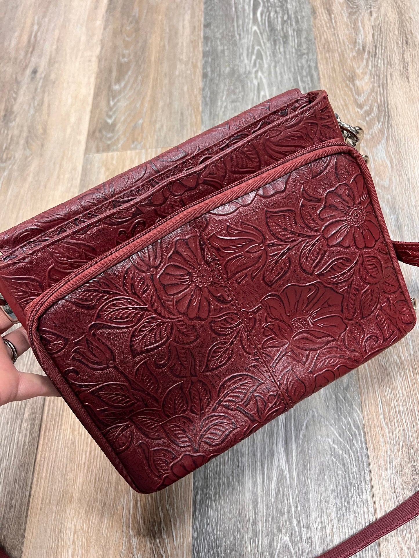 CROSSBODY LEATHER by Gun Tote’n Mamas In RED, Size: MEDIUM