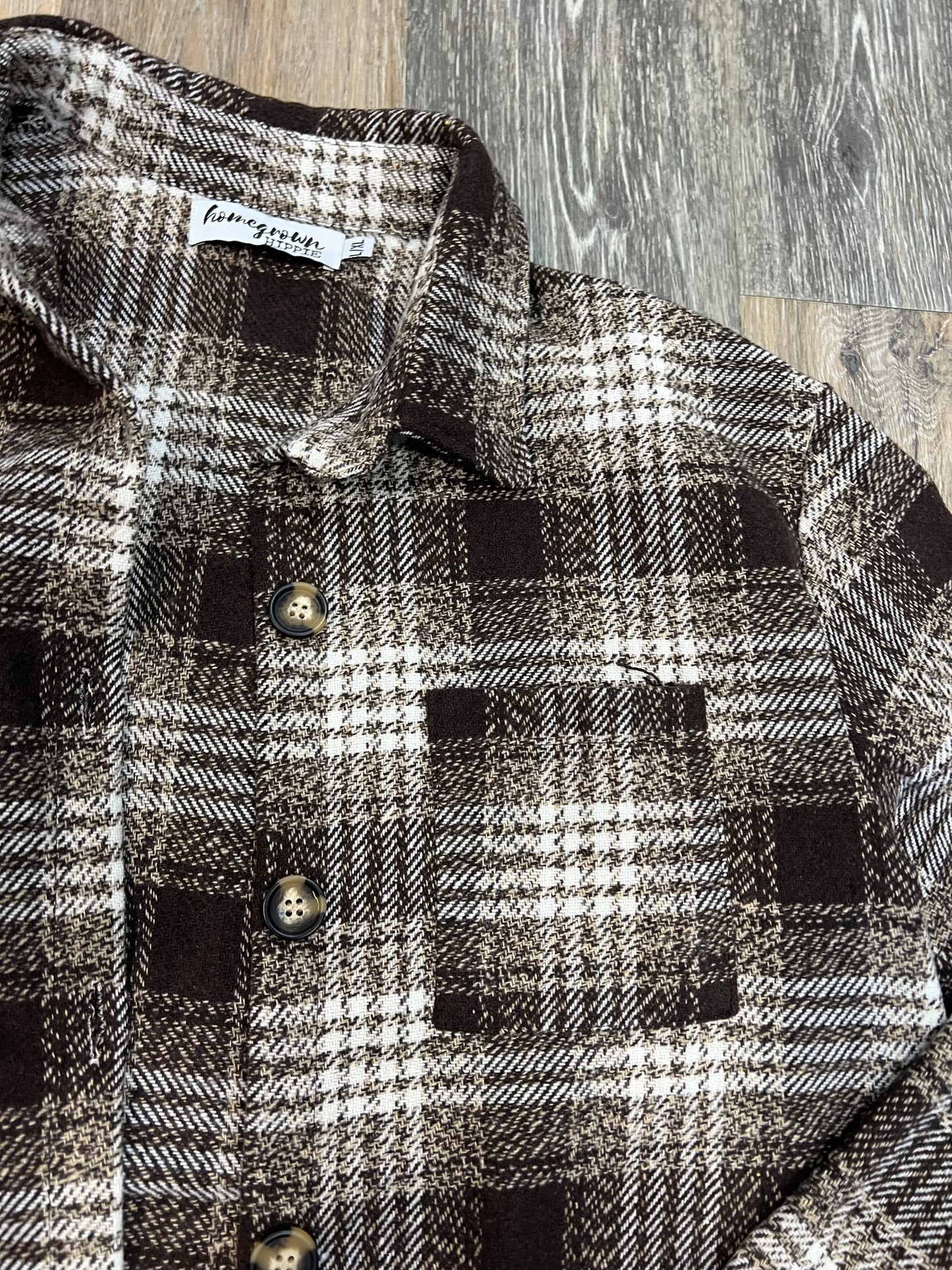 Jacket Shirt By Homegrown Hippie In Brown, Size: L/XL