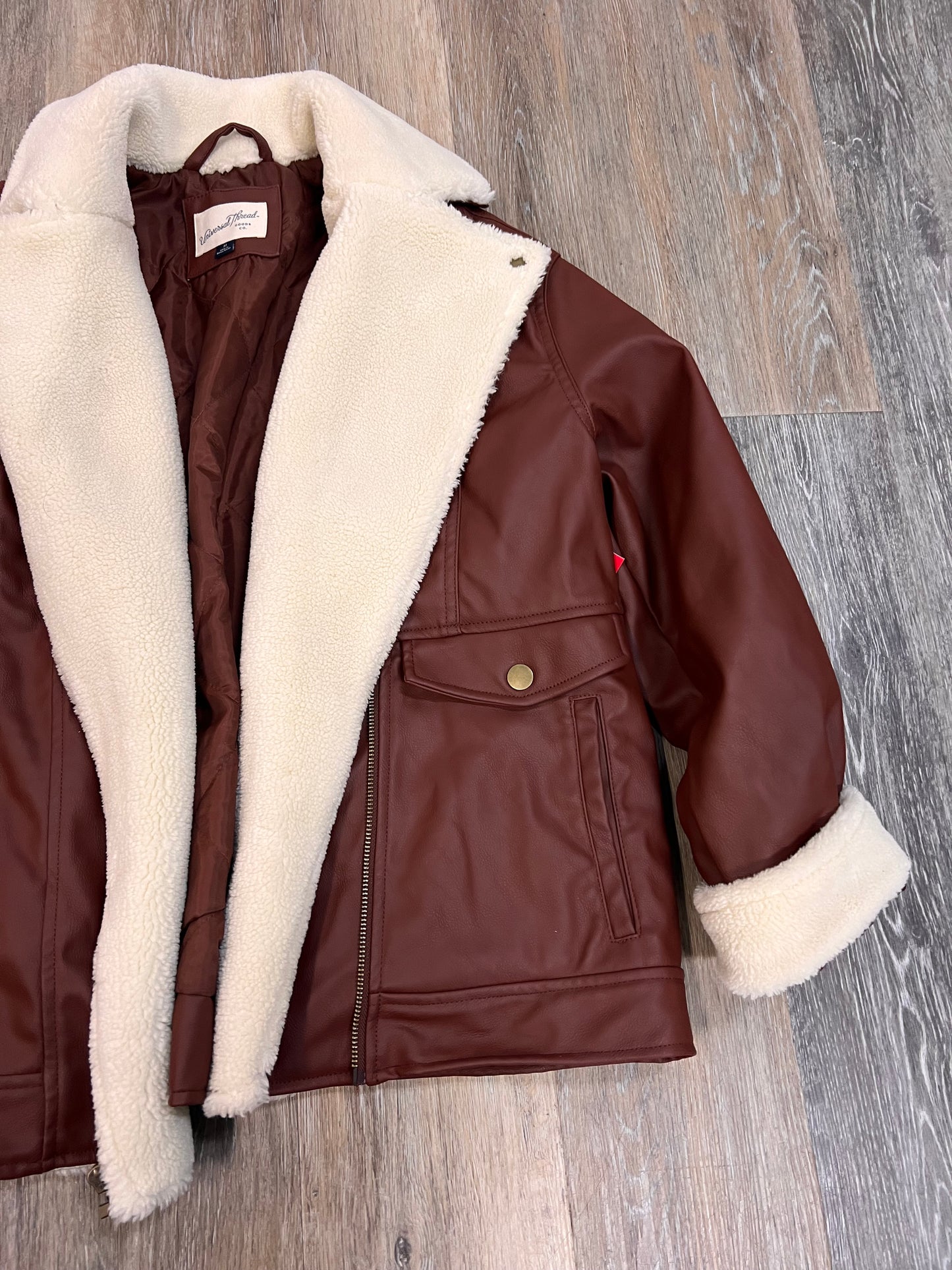 Jacket Moto By Universal Thread In Brown, Size: M