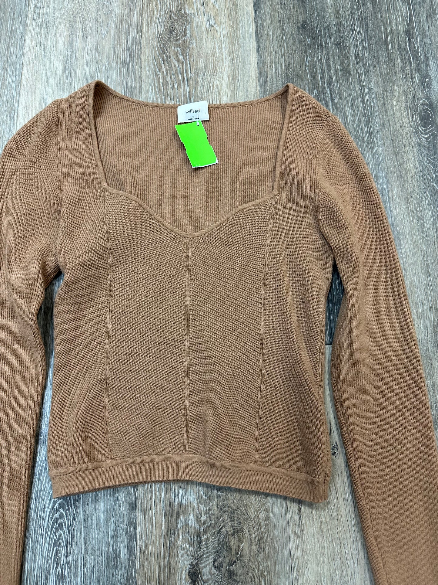 Top Long Sleeve By Wilfred In Tan, Size: S