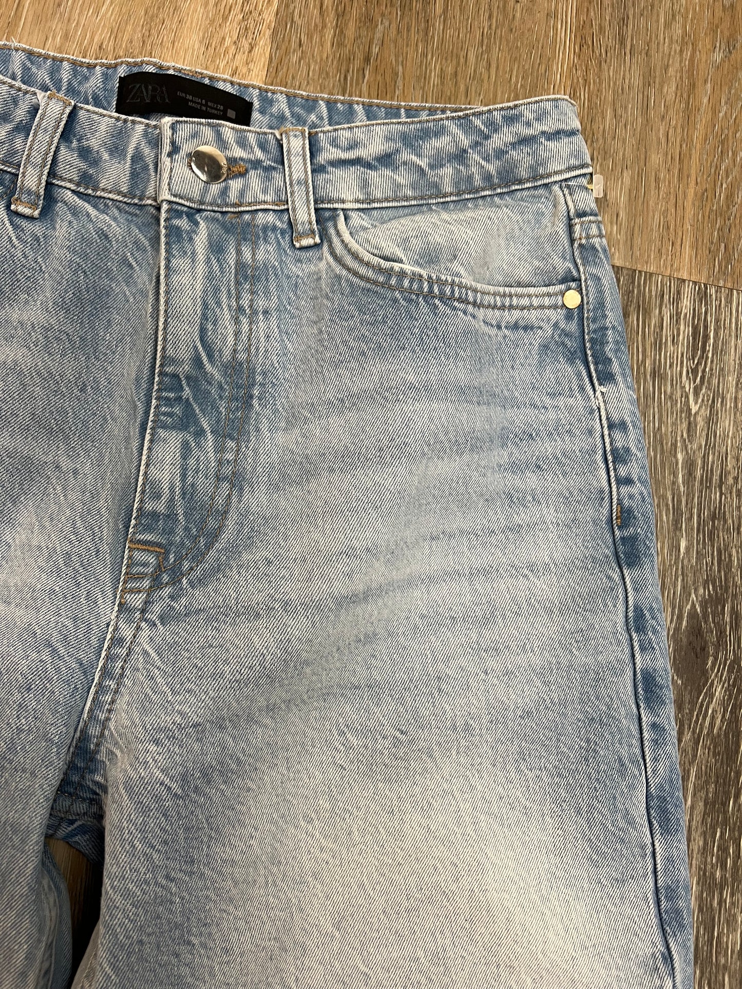 Jeans Wide Leg By Zara In Blue Denim, Size: 6/28